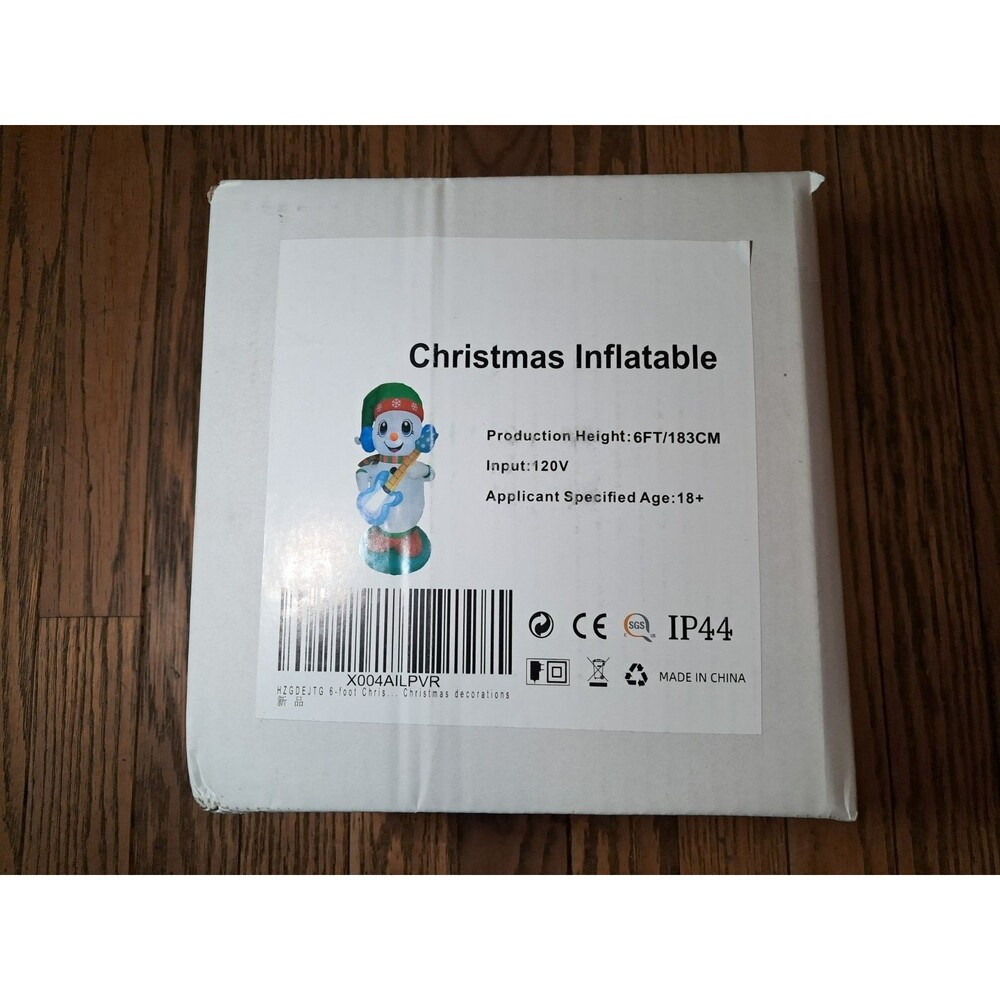 6Ft Christmas Inflatable Outdoor Decorations, Snowman Playing Guitar Inflatable